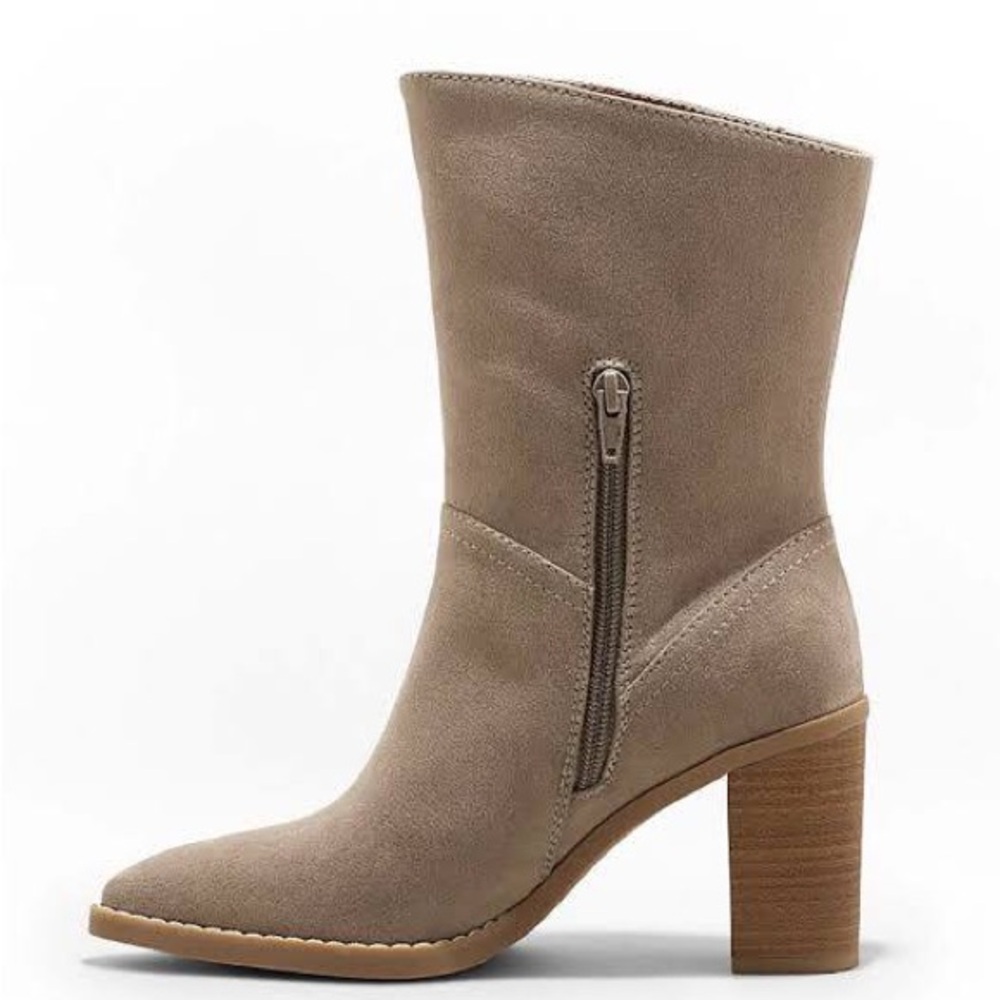 Universal Thread Taupe Mid-Calf Block Heel Boots Sz 9M